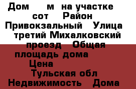 Дом 160 м² на участке 10 сот. › Район ­ Привокзальный › Улица ­ третий Михалковский проезд › Общая площадь дома ­ 160 › Цена ­ 1 980 000 - Тульская обл. Недвижимость » Дома, коттеджи, дачи продажа   